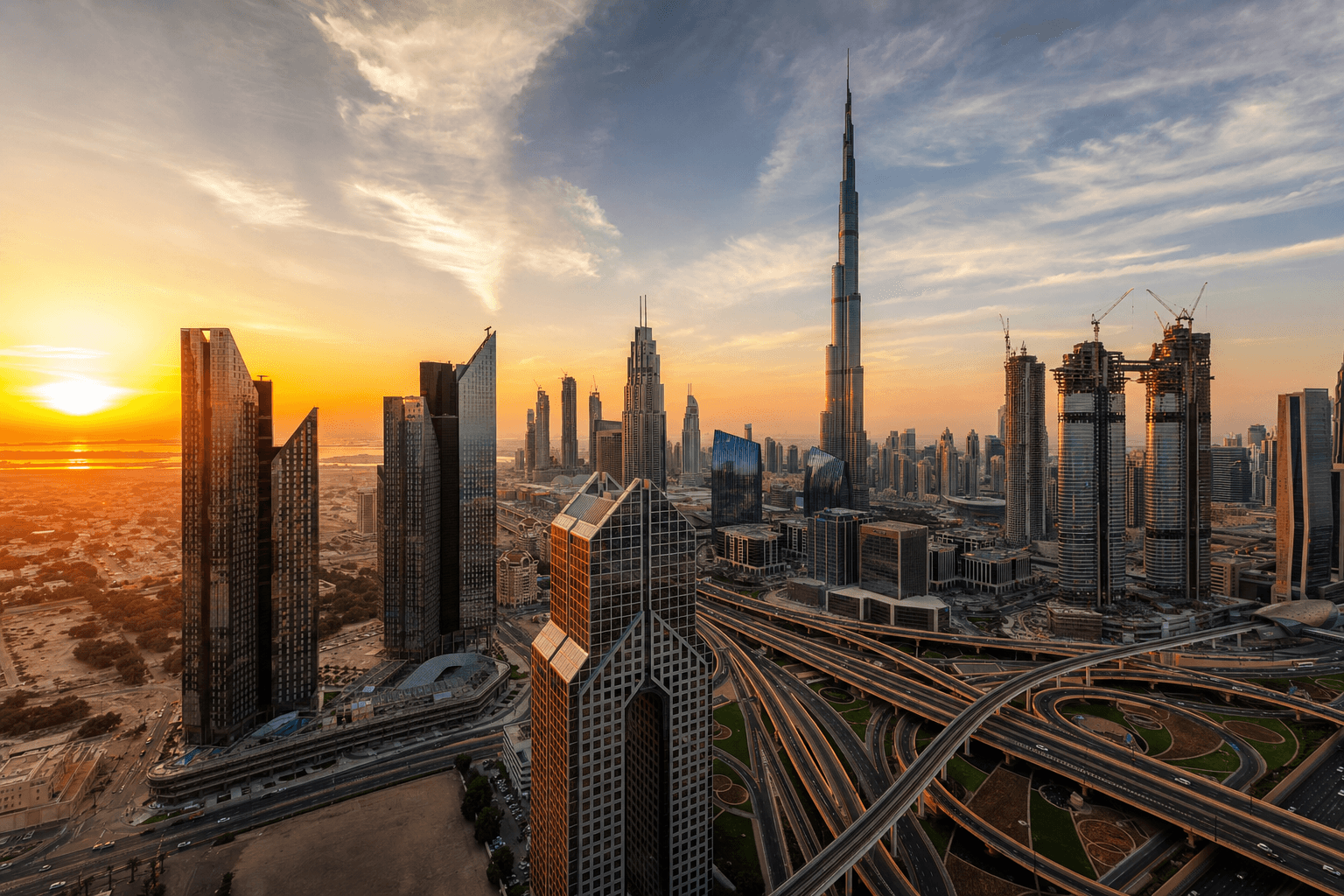 Dubai skyline and roads — motor insurance for Dubai drivers